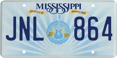 MS license plate JNL864