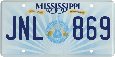 MS license plate JNL869