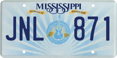 MS license plate JNL871