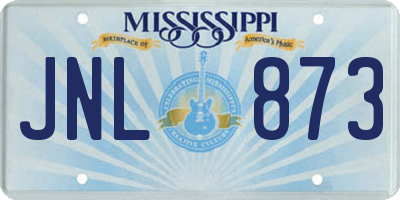 MS license plate JNL873