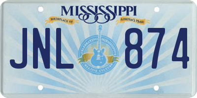 MS license plate JNL874