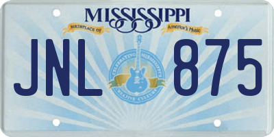 MS license plate JNL875