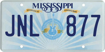 MS license plate JNL877