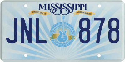 MS license plate JNL878