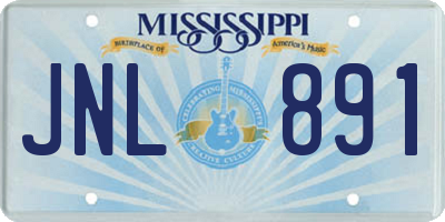 MS license plate JNL891