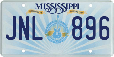MS license plate JNL896