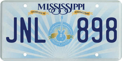 MS license plate JNL898