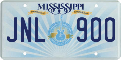 MS license plate JNL900