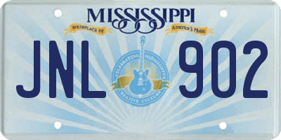 MS license plate JNL902