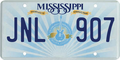 MS license plate JNL907