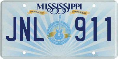 MS license plate JNL911