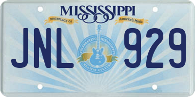MS license plate JNL929