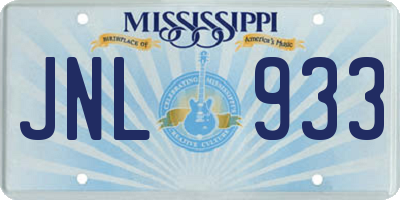 MS license plate JNL933