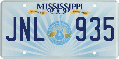 MS license plate JNL935