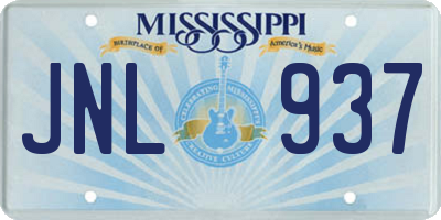 MS license plate JNL937