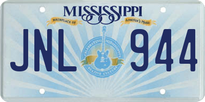 MS license plate JNL944