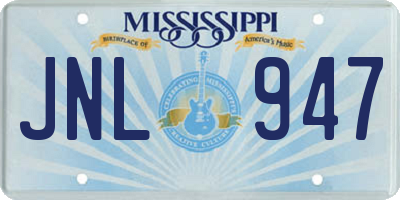 MS license plate JNL947