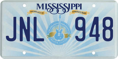 MS license plate JNL948