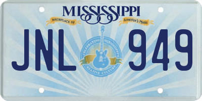 MS license plate JNL949