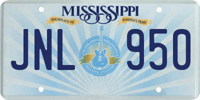 MS license plate JNL950