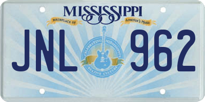 MS license plate JNL962