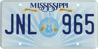 MS license plate JNL965