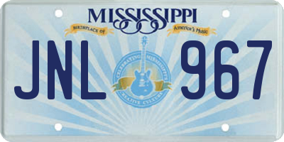 MS license plate JNL967
