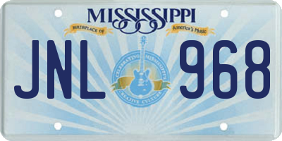 MS license plate JNL968