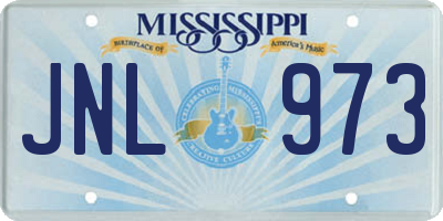 MS license plate JNL973