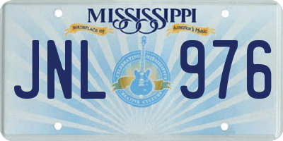 MS license plate JNL976