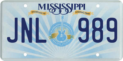 MS license plate JNL989
