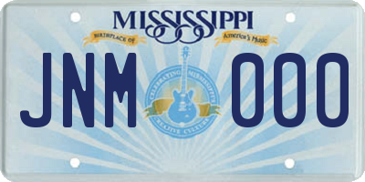 MS license plate JNM000