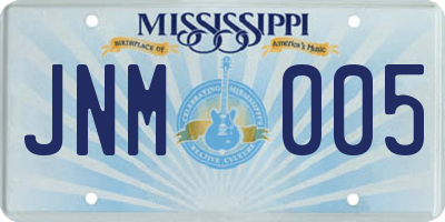 MS license plate JNM005