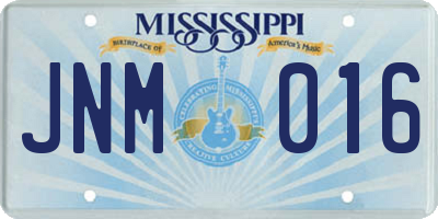 MS license plate JNM016
