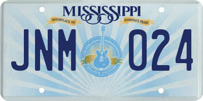 MS license plate JNM024