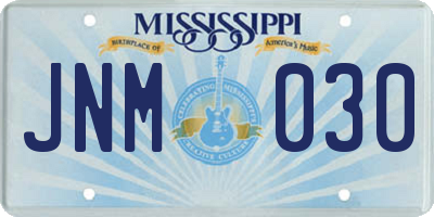 MS license plate JNM030