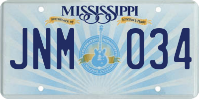 MS license plate JNM034