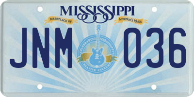 MS license plate JNM036