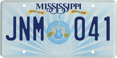 MS license plate JNM041