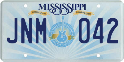 MS license plate JNM042