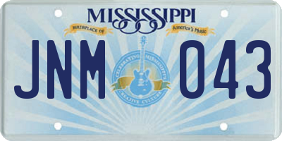 MS license plate JNM043