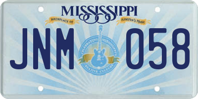 MS license plate JNM058