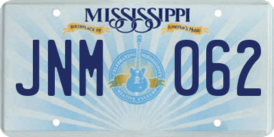 MS license plate JNM062