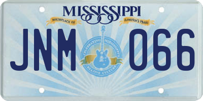 MS license plate JNM066