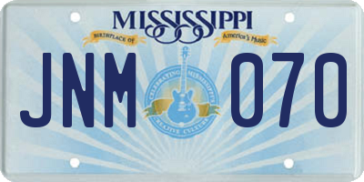 MS license plate JNM070