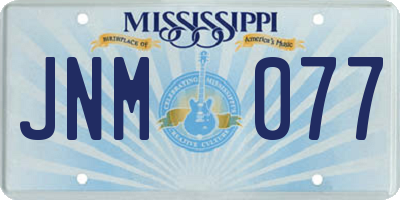MS license plate JNM077