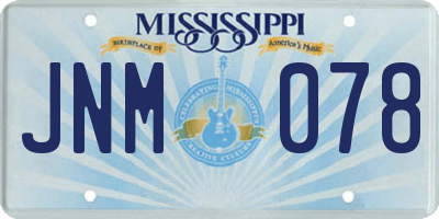 MS license plate JNM078