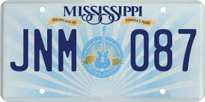MS license plate JNM087