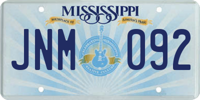 MS license plate JNM092