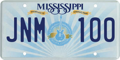 MS license plate JNM100